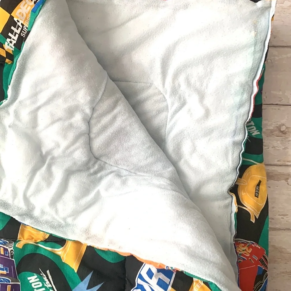 Vintage 1995 Green NASCAR Daytona Talladega Race Car Comforter Twin Blanket
